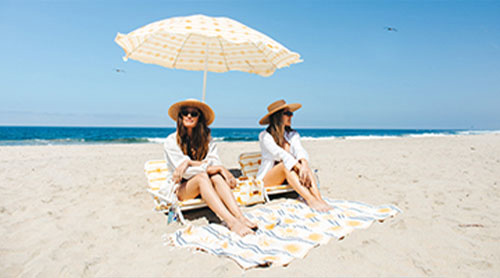 Two young women at the beach