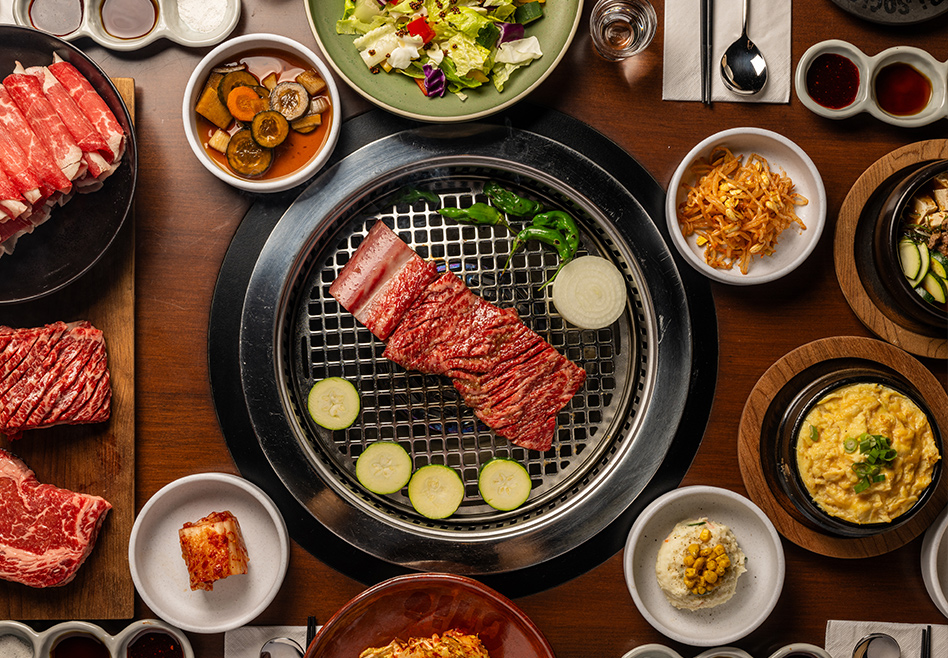Spread of food at Kalbi Social Club