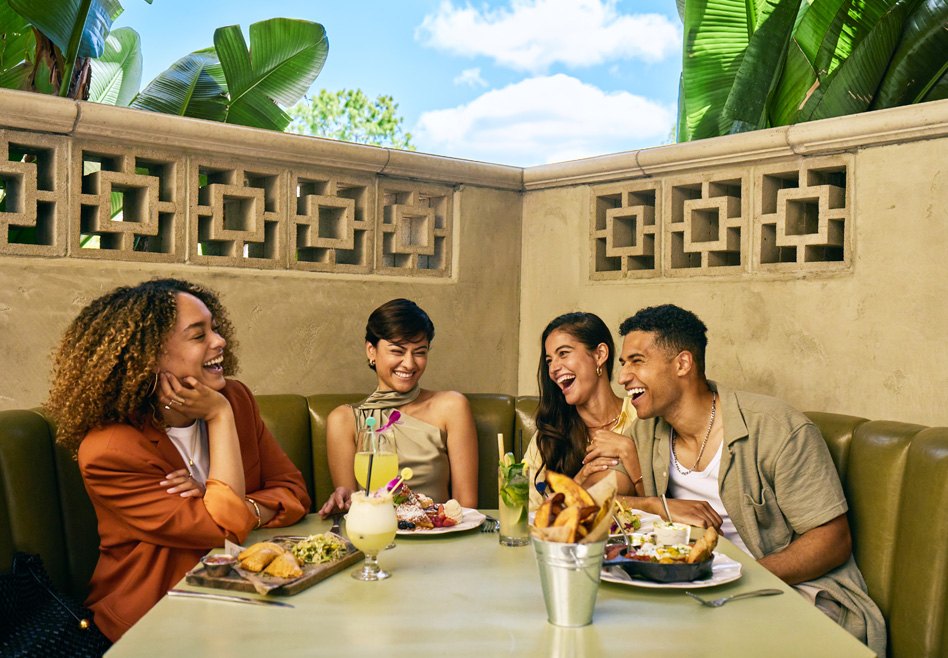 Friends dining at Irvine Spectrum Center