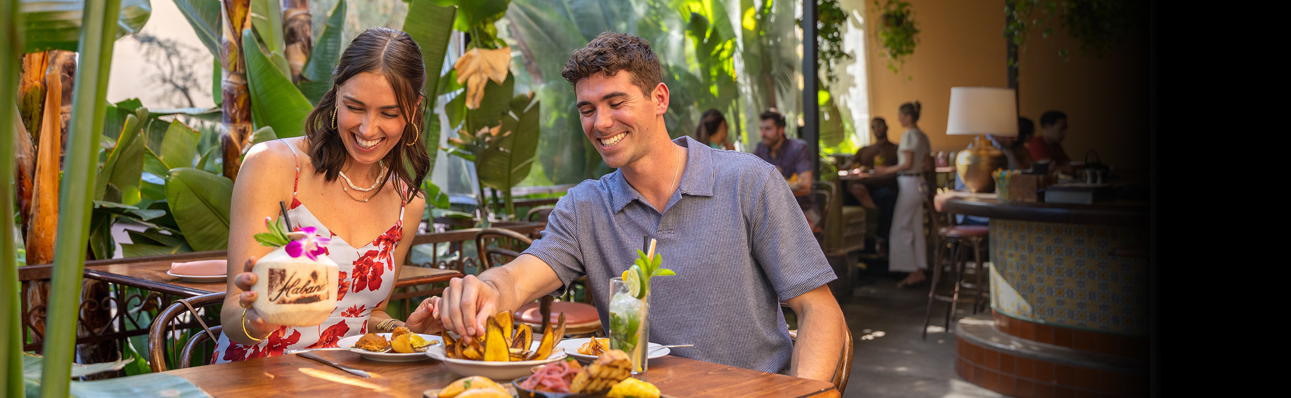 Couple eating at Javier's