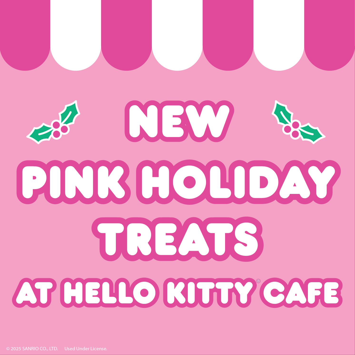 New Pink Holiday Treats at Hello Kitty Cafe