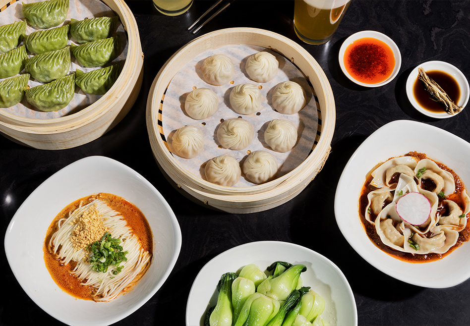 Spread of food at Din Tai Fung