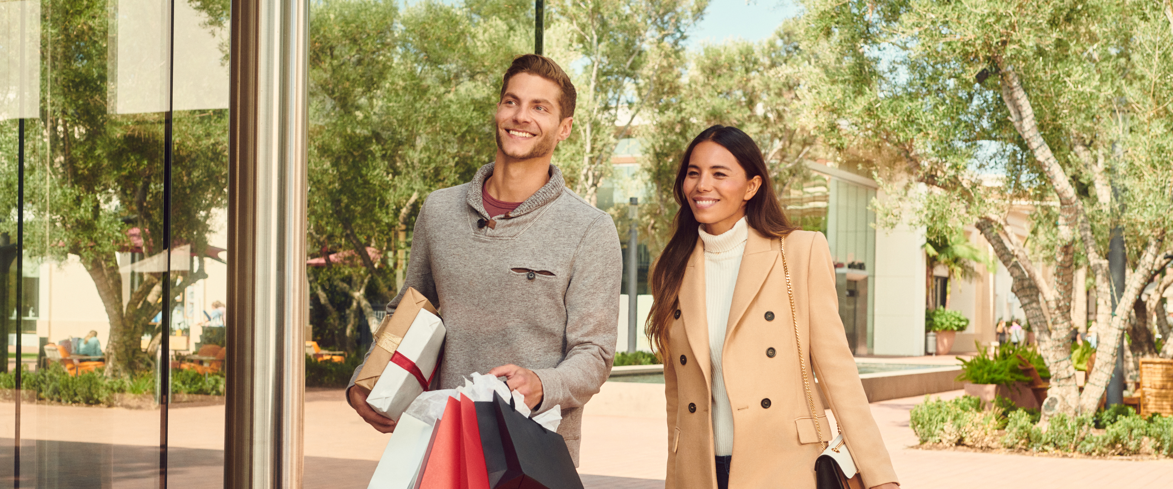 Couple shopping during the holidays